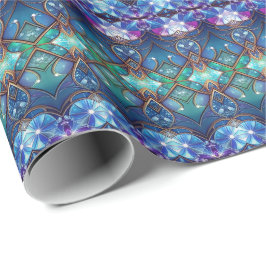 Verziertes Buntglas-Festtags-Geschenkpapier Geschenkpapier