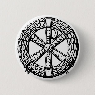 Verziertes Christliches Chi-Rho-Symbol Button