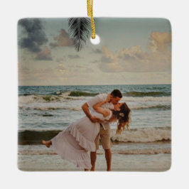 Verziertes Couple-Foto, Weihnachten des Fotos Keramikornament