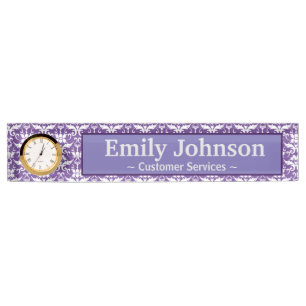 Verziertes Damask-Muster Namensplakette