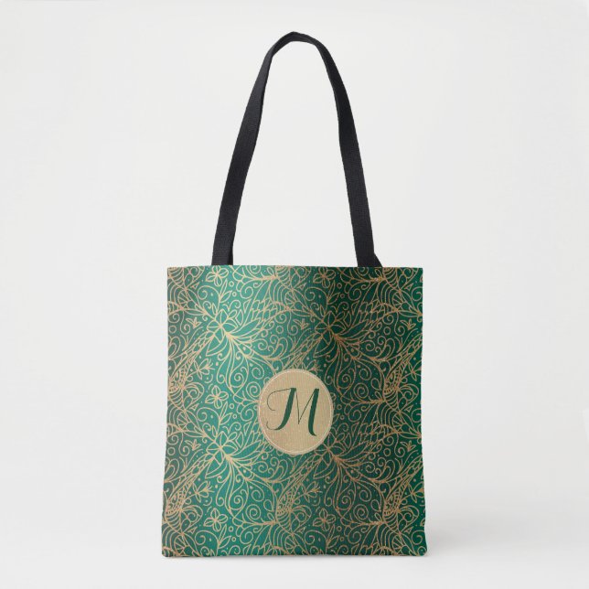Verziertes Dekormuster und Monogramm Tasche (Vorderseite)