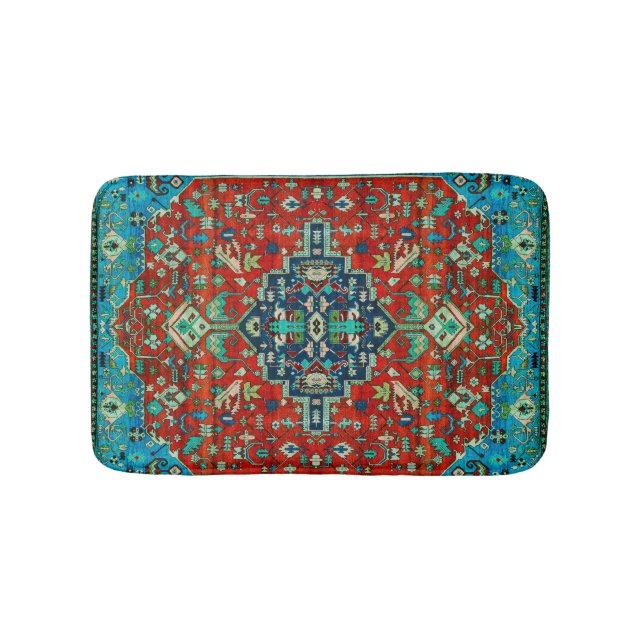 Verziertes Design des Persischen Rugs in Rot und B Badematte (Vorderseite)