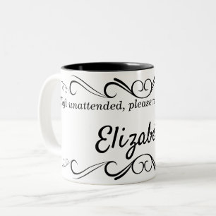 Verziertes Design Personalisierter Name Getränke  Zweifarbige Tasse