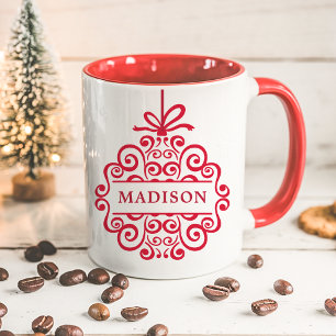 Verziertes Doodle-Weihnachtsschmuckstück personali Tasse