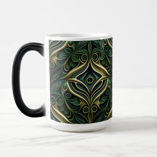 VERZIERTES DUNKEL GREEN & GOLD ART DECO-MUSTER VERWANDLUNGSTASSE
