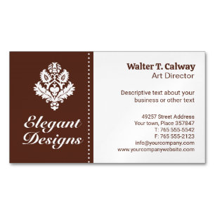 Verziertes Element   Brown Magnetische Visitenkarte