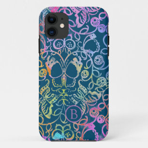 Verziertes Floral- und Schmetterlingsmuster Case-Mate iPhone Hülle
