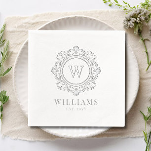 Verziertes florales Monogramm Hochzeit Elegantes S Servietten Mit Folie