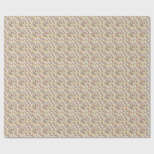 Verziertes französisches Vintage-Blumenrankenmuste Geschenkpapier