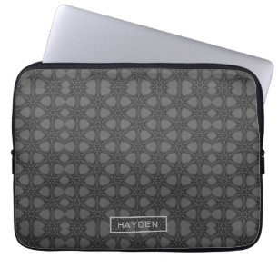 Verziertes gewölbtes Muster Grau Personalisiert Laptopschutzhülle