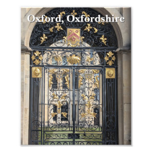 Verziertes Gold Gate bei allen Souls Uni, Oxford Fotodruck