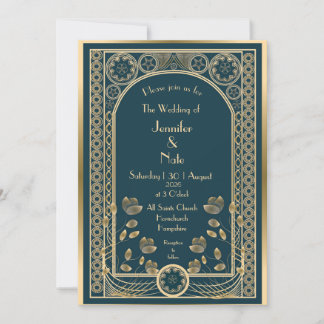 Verziertes Gold - Hochzeitseinladung Einladung