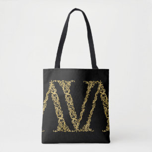 Verziertes Gold V Monogram Erstdesign auf einer be Tasche