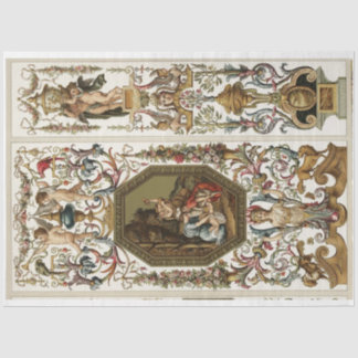 Verziertes Goldbarockpapier Seidenpapier