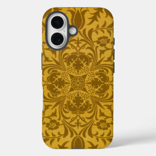 Verziertes goldenes Blumenmuster mit symmetrisch iPhone 16 Hülle