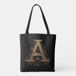 Verziertes goldenes Buchstabe A Luxus-Monogramm im Tasche