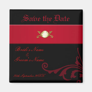 Verziertes gotisches Save the Date Magnet