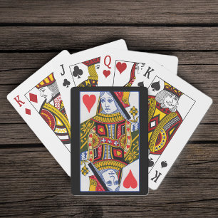 Verziertes Herz Queen Red Hearts Black Bicycle Pla Spielkarten