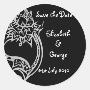 Verziertes Herz Runder Aufkleber