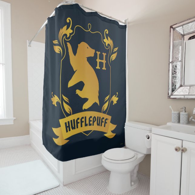 Verziertes HUFFLEPUFF™-Wappen Duschvorhang (Beispiel)