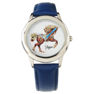 Verziertes Karussellpferd Armbanduhr