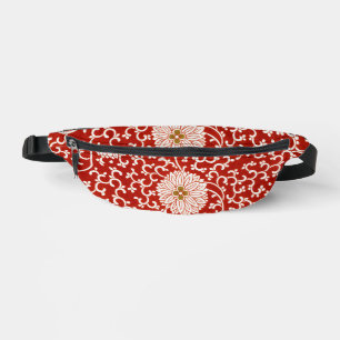 Verziertes klassisches Muster mit roter Blume Bauchtasche