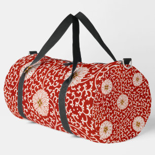 Verziertes klassisches Muster mit roter Blume Duffle Bag