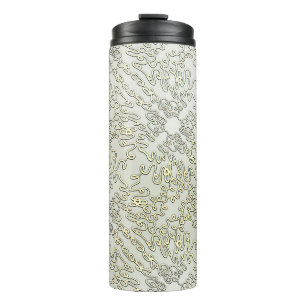Verziertes Kritzelmuster in Gold & Silber Thermosbecher