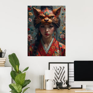 Verziertes Maskenportrait Poster