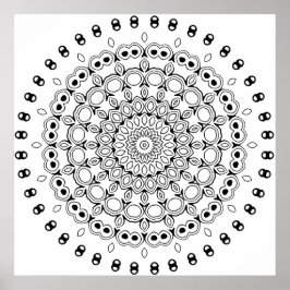 Verziertes mehrschichtiges Mandala mit Blatt- und Poster
