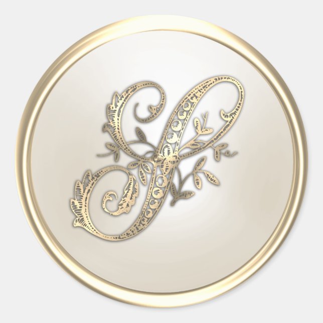 Verziertes Monogram S Runder Aufkleber (Vorderseite)