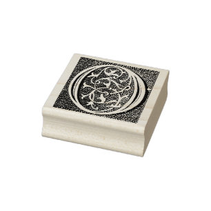 Verziertes Monogramm Vintager Anfangsbuchstabe O Gummistempel