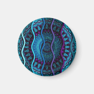 Verziertes Mosaik: Relief Wellen Textur. Magnet