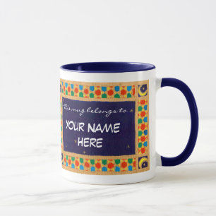 Verziertes Muster Namensspezifische Ringer-Tasse Tasse