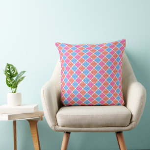 Verziertes Patchwork-Diamantmuster Kissen