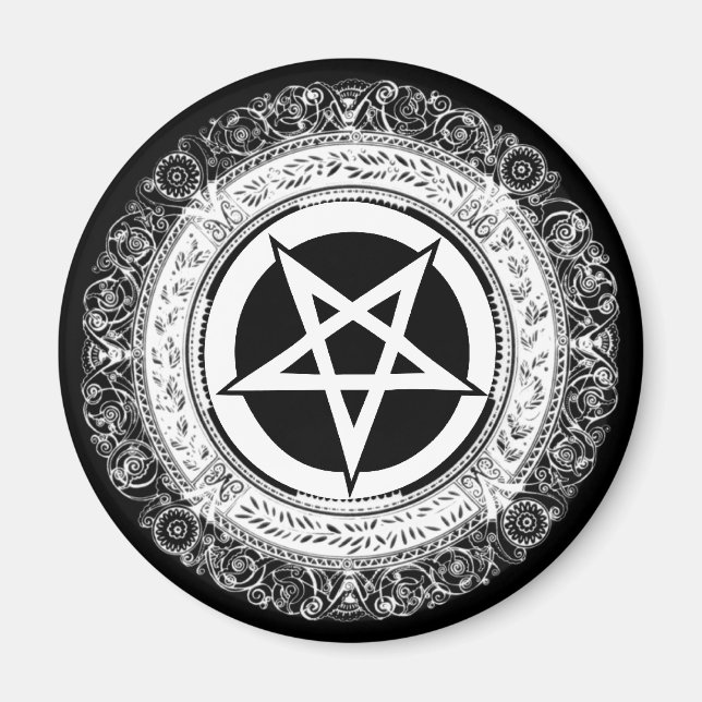 Verziertes Pentagramm Magnet (Vorne)