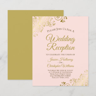 Verziertes Pink & Gold Budget Hochzeitsempfang ein