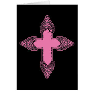 Verziertes rosa Gothic Cross