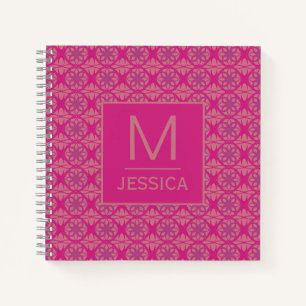 Verziertes Rosa Lila Geometrisches Muster Personal Notizbuch