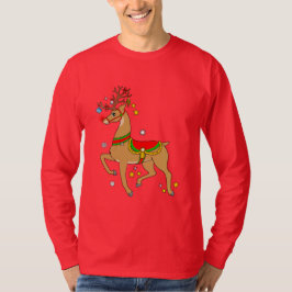 Verziertes Rot-Nase Ren am Weihnachten T-Shirt