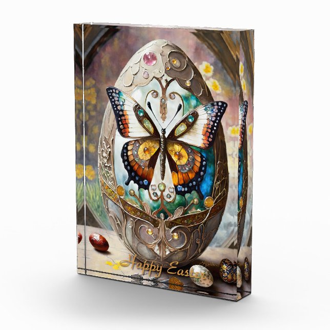 Verziertes Schmetterlingseier Fotoblock (Rechts)