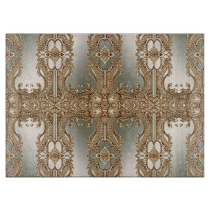 Verziertes Schneidboard Gold Schneidebrett