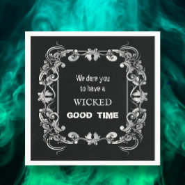 Verziertes Schwarzes Halloween Serviette