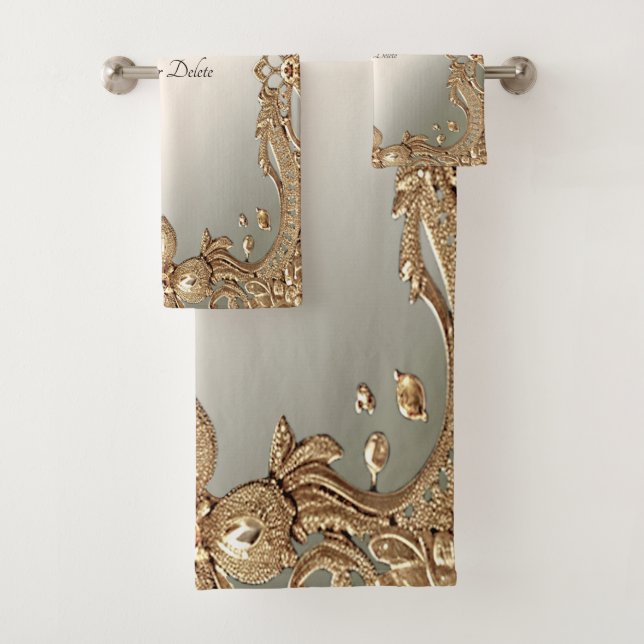 Verziertes Set für Handtuchhalter aus Gold (Insitu)