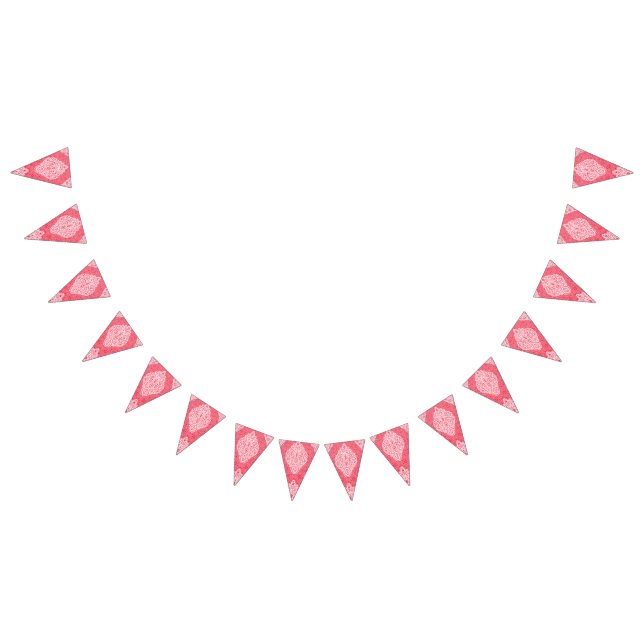 Verziertes Stoffdesign mit Farbverlauf von Button Wimpelkette (Alle)