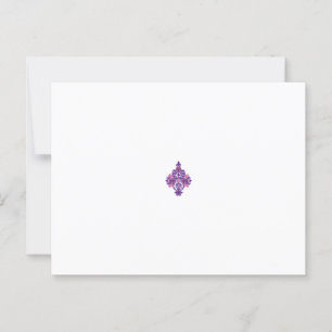 Verziertes, symmetrisches Design mit lila, rosa un Postkarte