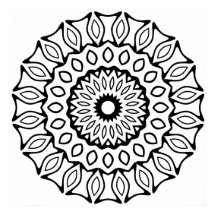 Verziertes Torbogen- und Blatt-Ring-Mandala-Muster