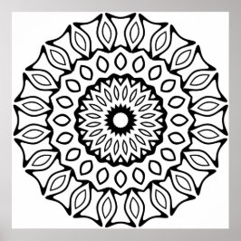 Verziertes Torbogen- und Blatt-Ring-Mandala-Muster Poster