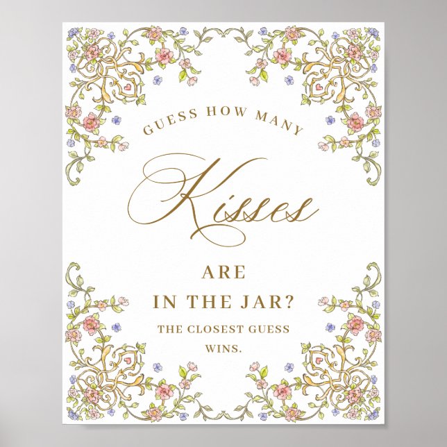 Verziertes Viktorianisches Grace Floral Brautparty Poster (Vorne)
