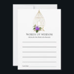 Verziertes Vintages Birdcage Lace Floral Brautpart Hinweiskarte<br><div class="desc">Weiße Spitzen Vintage Brautparty-Tipp-Karten mit vergoldeten Vogelkäfigen,  verziert mit glitzernden Blumen.</div>